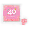 Personalized Milestones 40th Birthday Confetti JUST CANDY favor cube with Jelly Belly Jelly Beans