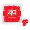 Personalized Milestones 40th Birthday Confetti JUST CANDY favor cube with Jelly Belly Jelly Beans