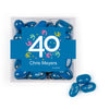 Personalized Milestones 40th Birthday Confetti JUST CANDY favor cube with Jelly Belly Jelly Beans