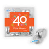 Personalized Milestone 40th Birthday Confetti JUST CANDY® favor cube with Hershey's Kisses