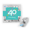 Personalized Milestone 40th Birthday Confetti JUST CANDY® favor cube with Hershey's Kisses