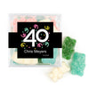 Personalized Milestones 40th Birthday Confetti JUST CANDY® favor cube with Sugar Sanded Gummy Bears