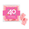 Personalized Milestones 40th Birthday Confetti JUST CANDY® favor cube with Sugar Sanded Gummy Bears