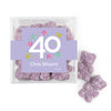 Personalized Milestones 40th Birthday Confetti JUST CANDY® favor cube with Sugar Sanded Gummy Bears