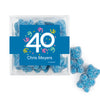 Personalized Milestones 40th Birthday Confetti JUST CANDY® favor cube with Sugar Sanded Gummy Bears