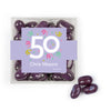 Personalized Milestones 50th Birthday Confetti JUST CANDY® favor cube with Jelly Belly Jelly Beans