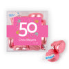 Personalized Milestone 50th Birthday Confetti JUST CANDY® favor cube with Hershey's Kisses