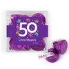 Personalized Milestone 50th Birthday Confetti JUST CANDY® favor cube with Hershey's Kisses