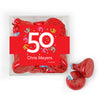 Personalized Milestone 50th Birthday Confetti JUST CANDY® favor cube with Hershey's Kisses