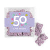 Personalized Milestones 50th Birthday Confetti JUST CANDY favor cube with Sugar Sanded Gummy Bears