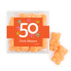 Personalized Milestones 50th Birthday Confetti JUST CANDY favor cube with Sugar Sanded Gummy Bears