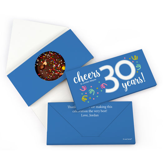 Personalized Birthday Milestone Thirty Confetti Gourmet Infused Belgian Chocolate Bars (3.5oz)