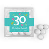 Personalized Milestone 30th Birthday Confetti JUST CANDY® favor cube with Just Candy Milk Chocolate Minis