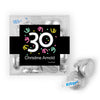 Personalized Milestone 30th Birthday Confetti JUST CANDY® favor cube with Hershey's Kisses