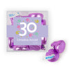 Personalized Milestone 30th Birthday Confetti JUST CANDY® favor cube with Hershey's Kisses