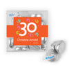 Personalized Milestone 30th Birthday Confetti JUST CANDY® favor cube with Hershey's Kisses