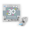 Personalized Milestone 30th Birthday Confetti JUST CANDY® favor cube with Hershey's Kisses