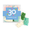 Personalized Milestones 30th Birthday Confetti JUST CANDY favor cube with Sugar Sanded Gummy Bears
