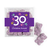 Personalized Milestones 30th Birthday Confetti JUST CANDY favor cube with Sugar Sanded Gummy Bears