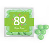 Personalized Milestone 80th Birthday Confetti JUST CANDY® favor cube with Just Candy Milk Chocolate Minis