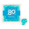 Personalized Milestones 80th Birthday Confetti JUST CANDY favor cube with Jelly Belly Jelly Beans