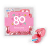 Personalized Milestone 80th Birthday Confetti JUST CANDY® favor cube with Hershey's Kisses