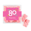 Personalized Milestones 80th Birthday Confetti JUST CANDY® favor cube with Sugar Sanded Gummy Bears