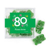 Personalized Milestones 80th Birthday Confetti JUST CANDY® favor cube with Sugar Sanded Gummy Bears