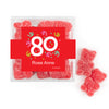 Personalized Milestones 80th Birthday Confetti JUST CANDY® favor cube with Sugar Sanded Gummy Bears