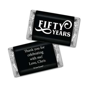 Personalized Milestones 50th Type Birthday Hershey's Miniatures
