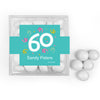 Personalized Milestone 60th Birthday Confetti JUST CANDY® favor cube with Just Candy Milk Chocolate Minis