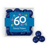 Personalized Milestone 60th Birthday Confetti JUST CANDY® favor cube with Just Candy Milk Chocolate Minis
