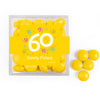 Personalized Milestone 60th Birthday Confetti JUST CANDY® favor cube with Just Candy Milk Chocolate Minis