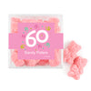 Personalized Milestones 60th Birthday Confetti JUST CANDY® favor cube with Sugar Sanded Gummy Bears