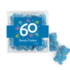 Personalized Milestones 60th Birthday Confetti JUST CANDY® favor cube with Sugar Sanded Gummy Bears