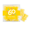 Personalized Milestones 60th Birthday Confetti JUST CANDY® favor cube with Sugar Sanded Gummy Bears