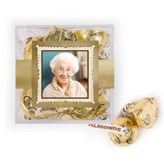 Personalized Milestone 100th Birthday Years in the Making JUST CANDY® favor cube with Hershey's Kisses