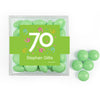 Personalized Milestone 70th Birthday Confetti JUST CANDY® favor cube with Just Candy Milk Chocolate Minis