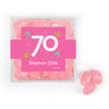 Personalized Milestones 70th Birthday Confetti JUST CANDY® favor cube with Jelly Belly Jelly Beans