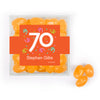 Personalized Milestones 70th Birthday Confetti JUST CANDY® favor cube with Jelly Belly Jelly Beans