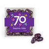 Personalized Milestones 70th Birthday Confetti JUST CANDY® favor cube with Jelly Belly Jelly Beans