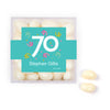 Personalized Milestones 70th Birthday Confetti JUST CANDY® favor cube with Jelly Belly Jelly Beans