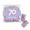 Personalized Milestones 70th Birthday Confetti JUST CANDY® favor cube with Sugar Sanded Gummy Bears