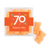 Personalized Milestones 70th Birthday Confetti JUST CANDY® favor cube with Sugar Sanded Gummy Bears