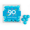 Personalized Milestone 90th Birthday Confetti JUST CANDY favor cube with Just Candy Milk Chocolate Minis