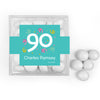 Personalized Milestone 90th Birthday Confetti JUST CANDY® favor cube with Just Candy Milk Chocolate Minis
