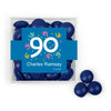 Personalized Milestone 90th Birthday Confetti JUST CANDY® favor cube with Just Candy Milk Chocolate Minis