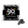 Personalized Milestones 90th Birthday Confetti JUST CANDY® favor cube with Jelly Belly Jelly Beans
