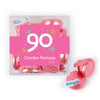 Personalized Milestone 90th Birthday Confetti JUST CANDY® favor cube with Hershey's Kisses