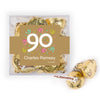 Personalized Milestone 90th Birthday Confetti JUST CANDY® favor cube with Hershey's Kisses